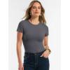 imageANRABESS Women Short Sleeve Tops Summer 2026 Double Lined Crewneck T Shirt Basic Tight Workout Tee Y2k ClothesGrey