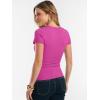 imageANRABESS Women Short Sleeve Tops Summer 2026 Double Lined Crewneck T Shirt Basic Tight Workout Tee Y2k ClothesHot Pink