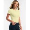 imageANRABESS Women Short Sleeve Tops Summer 2026 Double Lined Crewneck T Shirt Basic Tight Workout Tee Y2k ClothesLemon