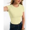 imageANRABESS Women Short Sleeve Tops Summer 2026 Double Lined Crewneck T Shirt Basic Tight Workout Tee Y2k ClothesLemon