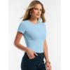 imageANRABESS Women Short Sleeve Tops Summer 2026 Double Lined Crewneck T Shirt Basic Tight Workout Tee Y2k ClothesLight Blue
