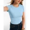 imageANRABESS Women Short Sleeve Tops Summer 2026 Double Lined Crewneck T Shirt Basic Tight Workout Tee Y2k ClothesLight Blue