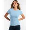 imageANRABESS Women Short Sleeve Tops Summer 2026 Double Lined Crewneck T Shirt Basic Tight Workout Tee Y2k ClothesLight Blue