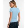 imageANRABESS Women Short Sleeve Tops Summer 2026 Double Lined Crewneck T Shirt Basic Tight Workout Tee Y2k ClothesLight Blue