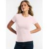 imageANRABESS Women Short Sleeve Tops Summer 2026 Double Lined Crewneck T Shirt Basic Tight Workout Tee Y2k ClothesLight Pink