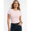 imageANRABESS Women Short Sleeve Tops Summer 2026 Double Lined Crewneck T Shirt Basic Tight Workout Tee Y2k ClothesLight Pink
