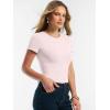 imageANRABESS Women Short Sleeve Tops Summer 2026 Double Lined Crewneck T Shirt Basic Tight Workout Tee Y2k ClothesLight Pink