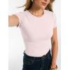 imageANRABESS Women Short Sleeve Tops Summer 2026 Double Lined Crewneck T Shirt Basic Tight Workout Tee Y2k ClothesLight Pink