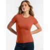 imageANRABESS Women Short Sleeve Tops Summer 2026 Double Lined Crewneck T Shirt Basic Tight Workout Tee Y2k ClothesOrange