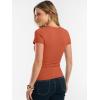 imageANRABESS Women Short Sleeve Tops Summer 2026 Double Lined Crewneck T Shirt Basic Tight Workout Tee Y2k ClothesOrange
