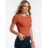 imageANRABESS Women Short Sleeve Tops Summer 2026 Double Lined Crewneck T Shirt Basic Tight Workout Tee Y2k ClothesOrange