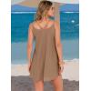 imageANRABESS Womens Cover Up 2026 Beach Vacation Tank Dress Eyelet Spaghetti Strap Bathing Suit Summer Swimsuits Mini SundressCamel