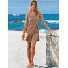 imageANRABESS Womens Cover Up 2026 Beach Vacation Tank Dress Eyelet Spaghetti Strap Bathing Suit Summer Swimsuits Mini SundressCamel