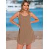 imageANRABESS Womens Cover Up 2026 Beach Vacation Tank Dress Eyelet Spaghetti Strap Bathing Suit Summer Swimsuits Mini SundressCamel