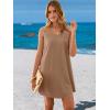 imageANRABESS Womens Cover Up 2026 Beach Vacation Tank Dress Eyelet Spaghetti Strap Bathing Suit Summer Swimsuits Mini SundressCamel