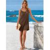 imageANRABESS Womens Cover Up 2026 Beach Vacation Tank Dress Eyelet Spaghetti Strap Bathing Suit Summer Swimsuits Mini SundressCoffee