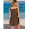 imageANRABESS Womens Cover Up 2026 Beach Vacation Tank Dress Eyelet Spaghetti Strap Bathing Suit Summer Swimsuits Mini SundressCoffee