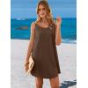 imageANRABESS Womens Cover Up 2026 Beach Vacation Tank Dress Eyelet Spaghetti Strap Bathing Suit Summer Swimsuits Mini SundressCoffee