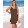 imageANRABESS Womens Cover Up 2026 Beach Vacation Tank Dress Eyelet Spaghetti Strap Bathing Suit Summer Swimsuits Mini SundressCoffee