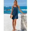 imageANRABESS Womens Cover Up 2026 Beach Vacation Tank Dress Eyelet Spaghetti Strap Bathing Suit Summer Swimsuits Mini SundressDark Blue