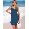 imageANRABESS Womens Cover Up 2026 Beach Vacation Tank Dress Eyelet Spaghetti Strap Bathing Suit Summer Swimsuits Mini SundressDark Blue