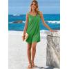 imageANRABESS Womens Cover Up 2026 Beach Vacation Tank Dress Eyelet Spaghetti Strap Bathing Suit Summer Swimsuits Mini SundressGreen