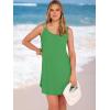 imageANRABESS Womens Cover Up 2026 Beach Vacation Tank Dress Eyelet Spaghetti Strap Bathing Suit Summer Swimsuits Mini SundressGreen
