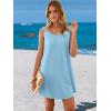 imageANRABESS Womens Cover Up 2026 Beach Vacation Tank Dress Eyelet Spaghetti Strap Bathing Suit Summer Swimsuits Mini SundressLight Blue