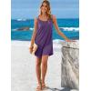 imageANRABESS Womens Cover Up 2026 Beach Vacation Tank Dress Eyelet Spaghetti Strap Bathing Suit Summer Swimsuits Mini SundressPurple
