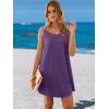 imageANRABESS Womens Cover Up 2026 Beach Vacation Tank Dress Eyelet Spaghetti Strap Bathing Suit Summer Swimsuits Mini SundressPurple