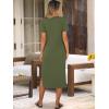 imageANRABESS Womens Midi DressSummer Long Tshirts DressesShort Sleeve Split StripeComfy Travel Beach Vacation Casual WearArmy Green