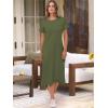 imageANRABESS Womens Midi DressSummer Long Tshirts DressesShort Sleeve Split StripeComfy Travel Beach Vacation Casual WearArmy Green