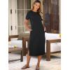 imageANRABESS Womens Midi DressSummer Long Tshirts DressesShort Sleeve Split StripeComfy Travel Beach Vacation Casual WearBlack