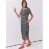 imageANRABESS Womens Midi DressSummer Long Tshirts DressesShort Sleeve Split StripeComfy Travel Beach Vacation Casual WearBlack White Stripe