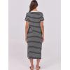 imageANRABESS Womens Midi DressSummer Long Tshirts DressesShort Sleeve Split StripeComfy Travel Beach Vacation Casual WearBlack White Stripe