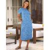 imageANRABESS Womens Midi DressSummer Long Tshirts DressesShort Sleeve Split StripeComfy Travel Beach Vacation Casual WearBlue White Floral