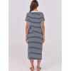 imageANRABESS Womens Midi DressSummer Long Tshirts DressesShort Sleeve Split StripeComfy Travel Beach Vacation Casual WearBlue White Stripe