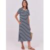 imageANRABESS Womens Midi DressSummer Long Tshirts DressesShort Sleeve Split StripeComfy Travel Beach Vacation Casual WearBlue White Stripe