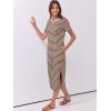 imageANRABESS Womens Midi DressSummer Long Tshirts DressesShort Sleeve Split StripeComfy Travel Beach Vacation Casual WearBrown White Stripe