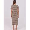 imageANRABESS Womens Midi DressSummer Long Tshirts DressesShort Sleeve Split StripeComfy Travel Beach Vacation Casual WearBrown White Stripe