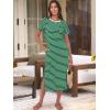 imageANRABESS Womens Midi DressSummer Long Tshirts DressesShort Sleeve Split StripeComfy Travel Beach Vacation Casual WearGreen White Stripe