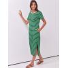 imageANRABESS Womens Midi DressSummer Long Tshirts DressesShort Sleeve Split StripeComfy Travel Beach Vacation Casual WearGreen White Stripe
