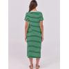 imageANRABESS Womens Midi DressSummer Long Tshirts DressesShort Sleeve Split StripeComfy Travel Beach Vacation Casual WearGreen White Stripe
