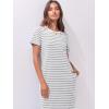 imageANRABESS Womens Midi DressSummer Long Tshirts DressesShort Sleeve Split StripeComfy Travel Beach Vacation Casual WearGrey White Stripe