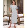 imageANRABESS Womens Midi DressSummer Long Tshirts DressesShort Sleeve Split StripeComfy Travel Beach Vacation Casual WearGrey White Stripe