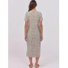 imageANRABESS Womens Midi DressSummer Long Tshirts DressesShort Sleeve Split StripeComfy Travel Beach Vacation Casual WearKhaki Polka Dot