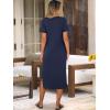 imageANRABESS Womens Midi DressSummer Long Tshirts DressesShort Sleeve Split StripeComfy Travel Beach Vacation Casual WearNavy Blue