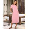 imageANRABESS Womens Midi DressSummer Long Tshirts DressesShort Sleeve Split StripeComfy Travel Beach Vacation Casual WearPink