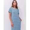 imageANRABESS Womens Midi DressSummer Long Tshirts DressesShort Sleeve Split StripeComfy Travel Beach Vacation Casual WearSky White Stripe