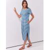 imageANRABESS Womens Midi DressSummer Long Tshirts DressesShort Sleeve Split StripeComfy Travel Beach Vacation Casual WearSky White Stripe